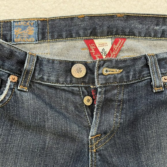Lucky Brand Size 6/28 Tall Blue Victory Madeline Boot Cut Denim Jeans USA Made - Picture 6 of 15
